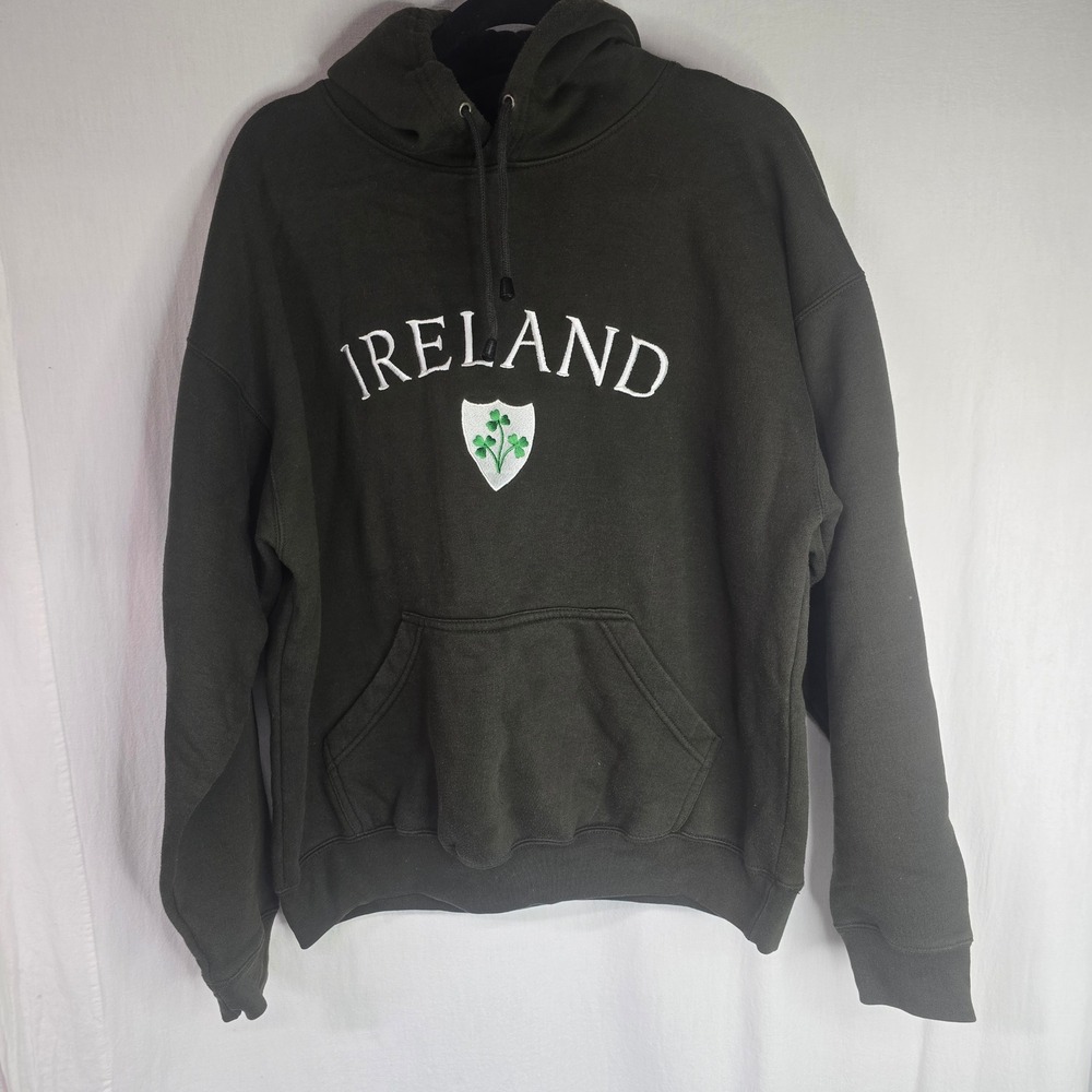 Live For Rugby Hoodie Mens Large Green Ireland Shamrock Pullover Hoodie